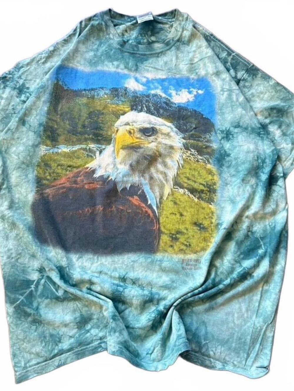 Vintage Bald Eagle All Over Print Bird Nature Graphic Shirt Size Mens XL Granola